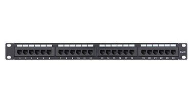 Cat6 Patch Panel, 1U 24 Port, Rack Mount 