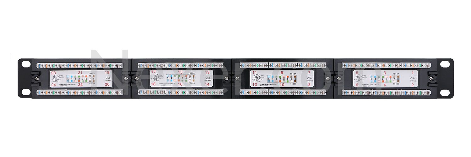 Cat5e Patch Panel 1U 24 Port Rack Mount-3